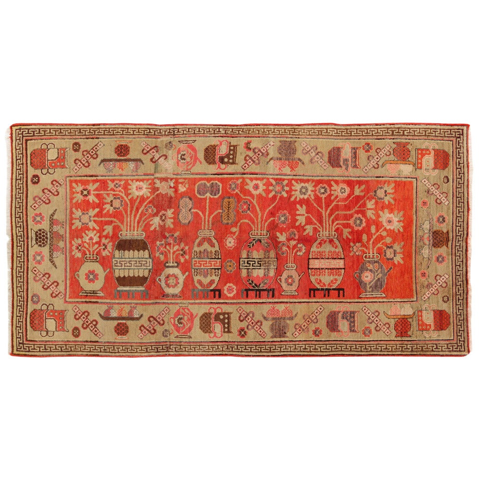 Hand-Knotted Antique Samarcanda For Sale