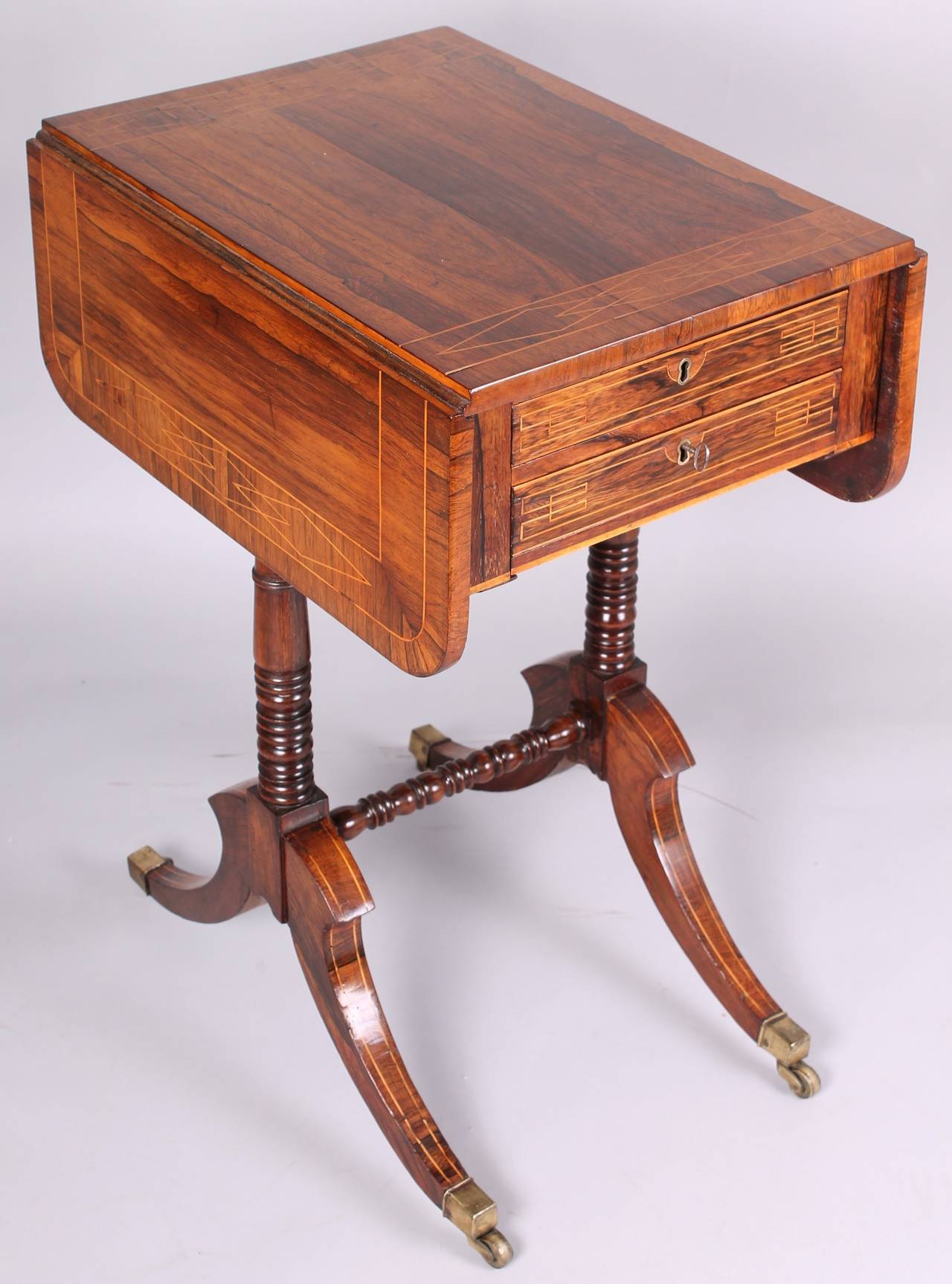 English Regency Period Rosewood Work or Occasional Table