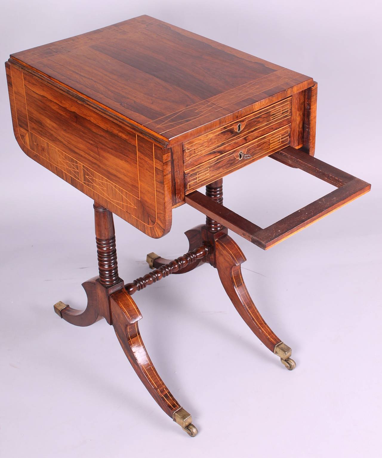 Regency Period Rosewood Work or Occasional Table In Good Condition In Cambridge, GB