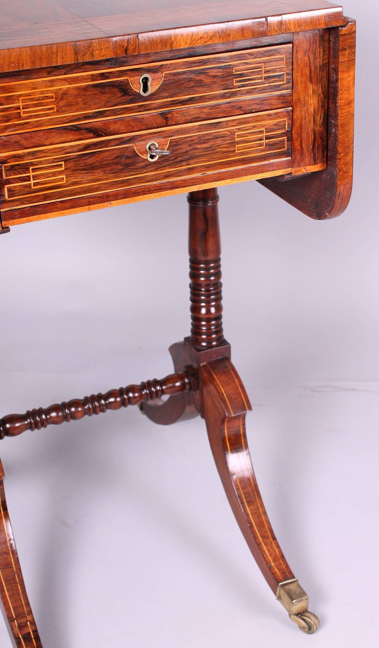 19th Century Regency Period Rosewood Work or Occasional Table