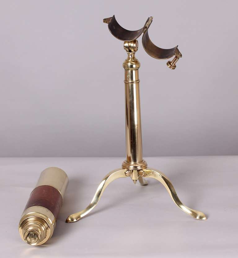 English Early 19th Century Brass Three-Draw 'Day & Night' Refracting Telescope by Dollond of London