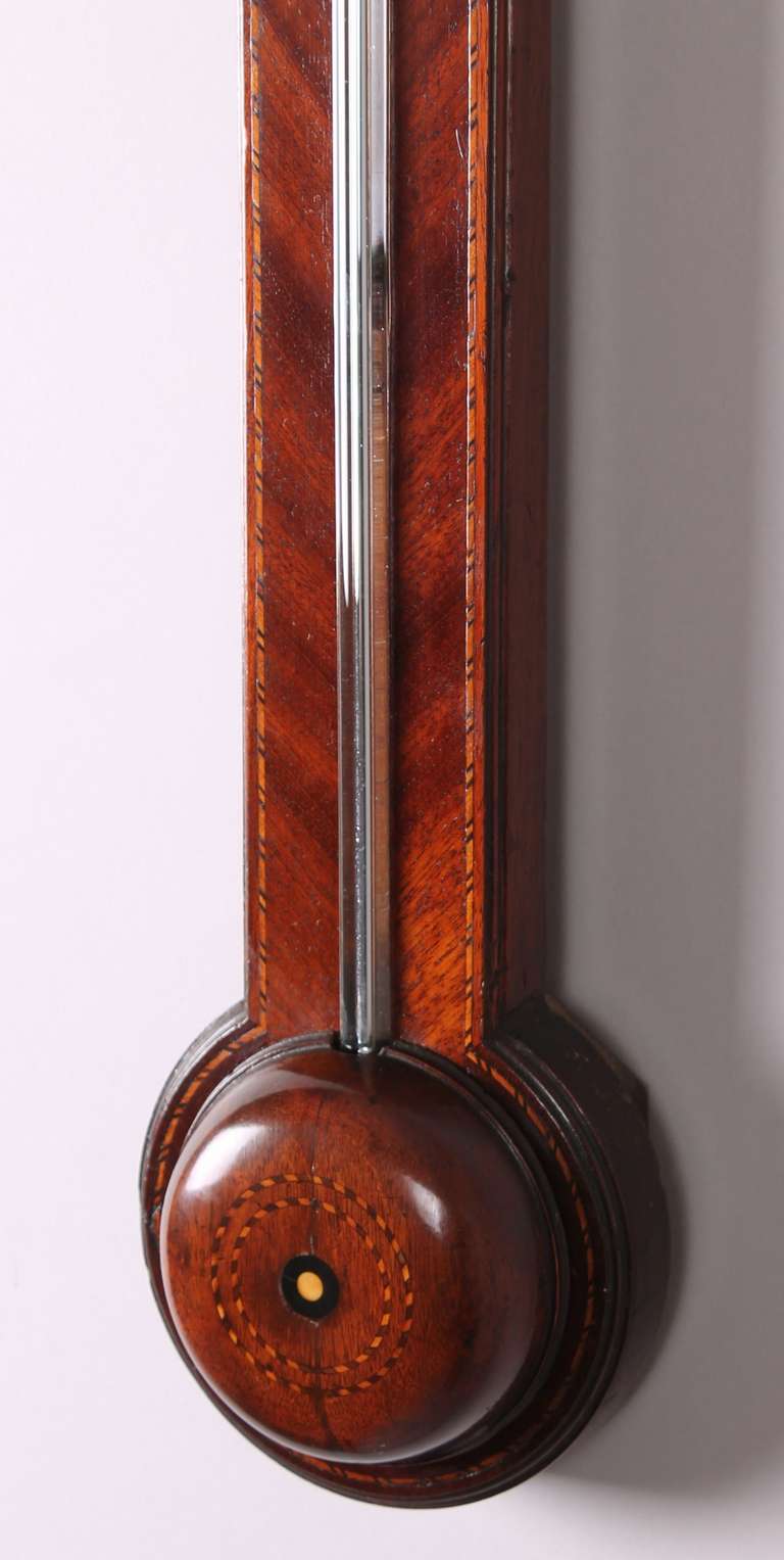 English George III Mahogany Stick Barometer by C Trassi & Co, Bristol