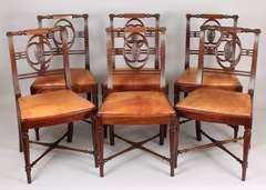 Set of six George III period mahogany dining chairs in the manner of Gillows of Lancaster