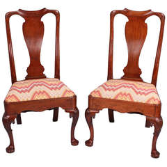 Antique Pair of George II Period Walnut Side-Chairs
