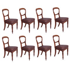 Set of Eight Victorian Oak Dining-Chairs