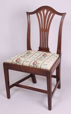 Set of Six George III Period Mahogany Chairs in the Hepplewhite Style 