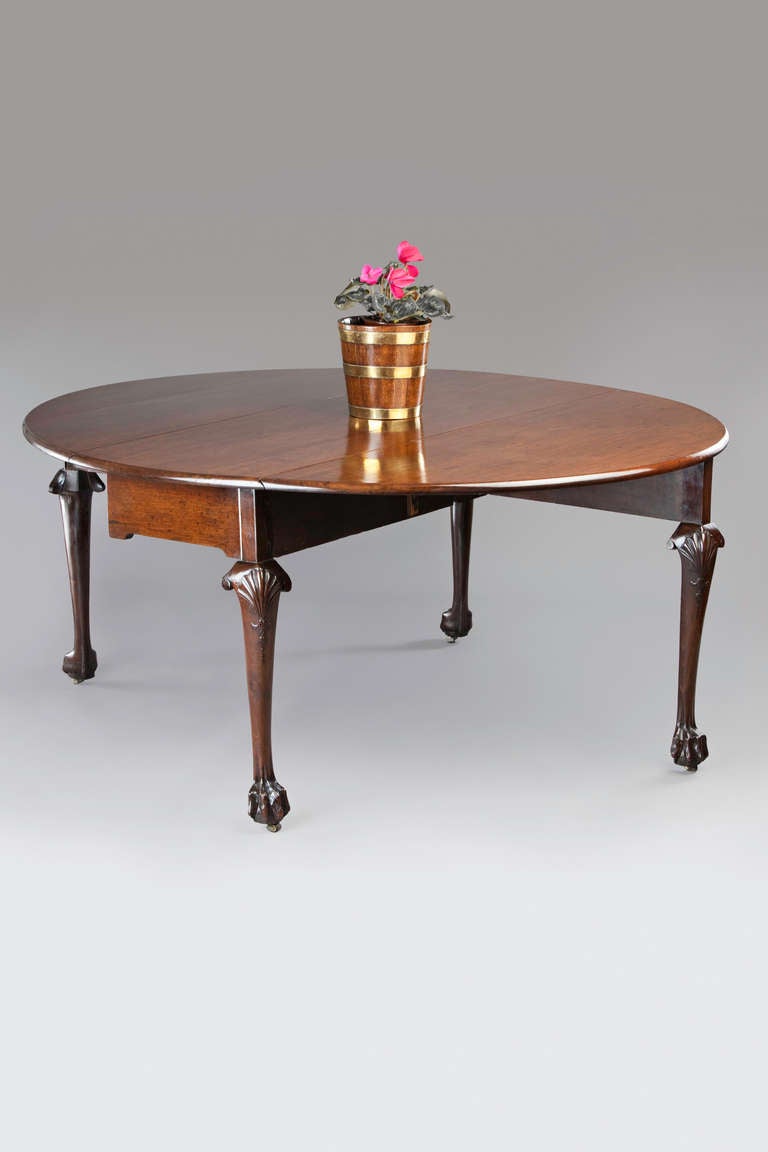Rare George II Mahogany Drop-Leaf Dining Table