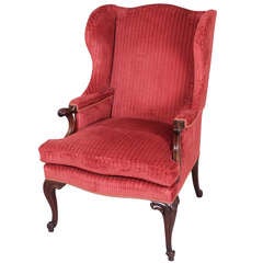 Mahogany Wing Armchair in the French Hepplewhite Style 