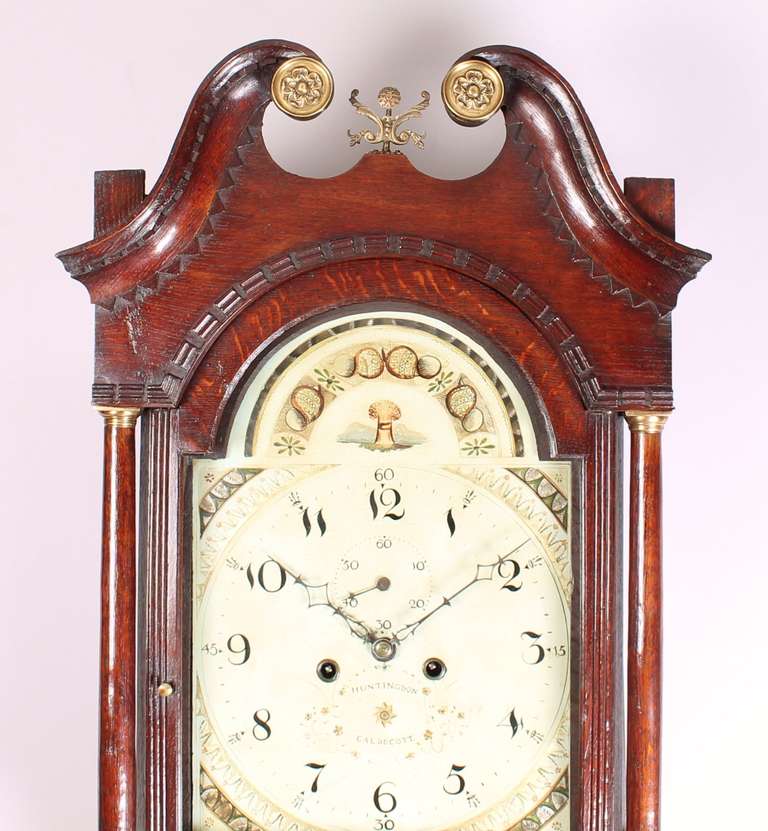 19th Century Early 19th century oak long-case clock by Caldecott of Huntingdon