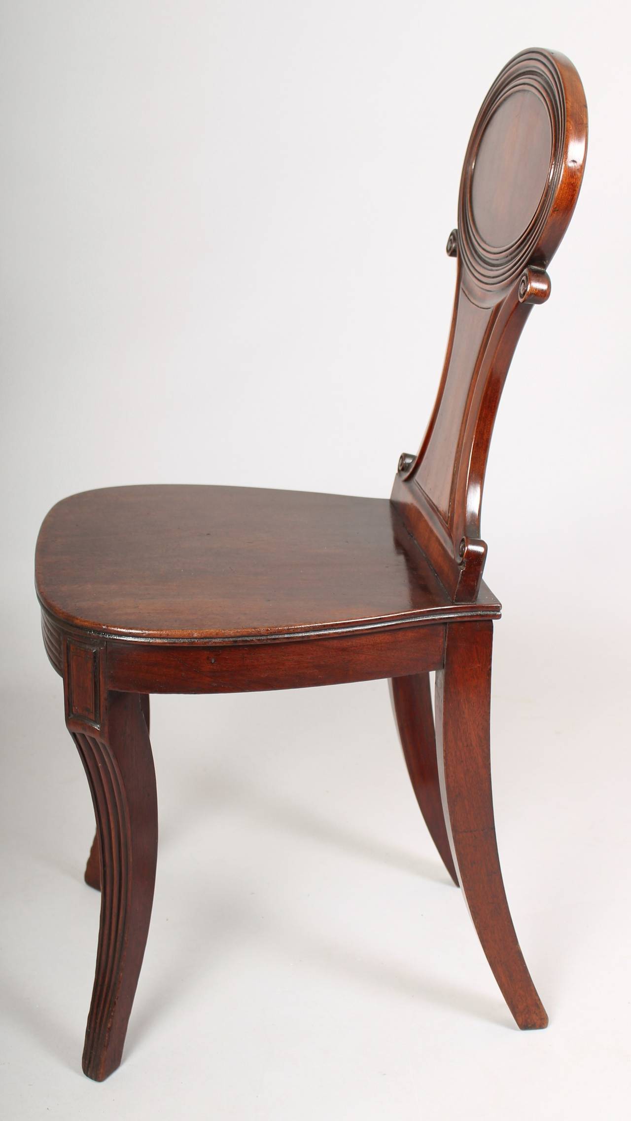 Pair of Regency Period Mahogany Hall Chairs
