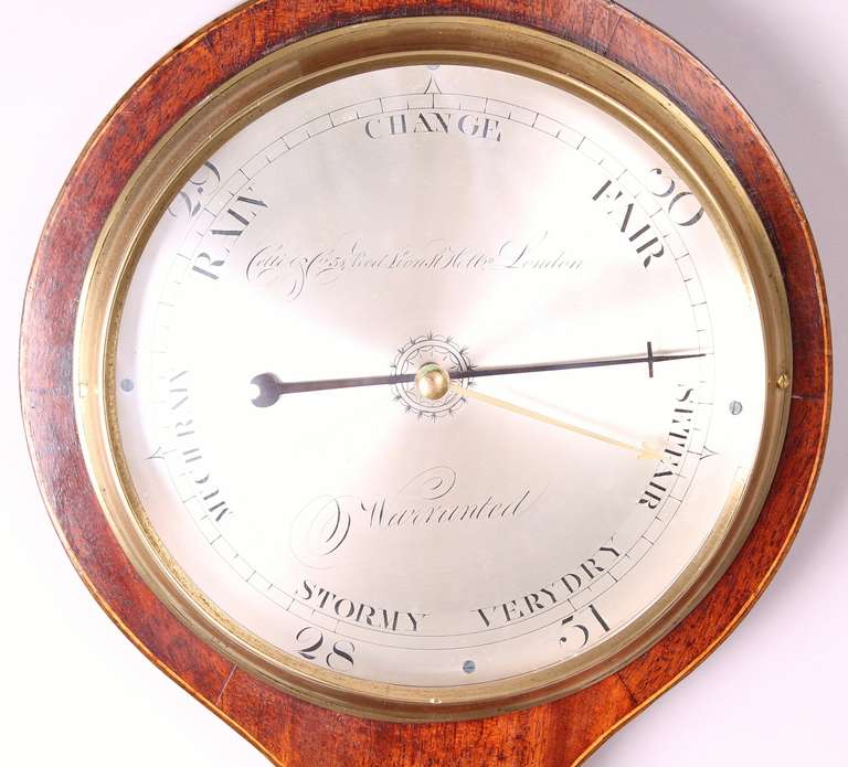 English Early 19th century mahogany wheel barometer by Cetti & Co., London