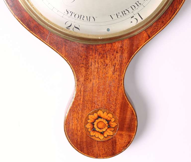 Early 19th century mahogany wheel barometer by Cetti & Co., London In Good Condition In Cambridge, GB
