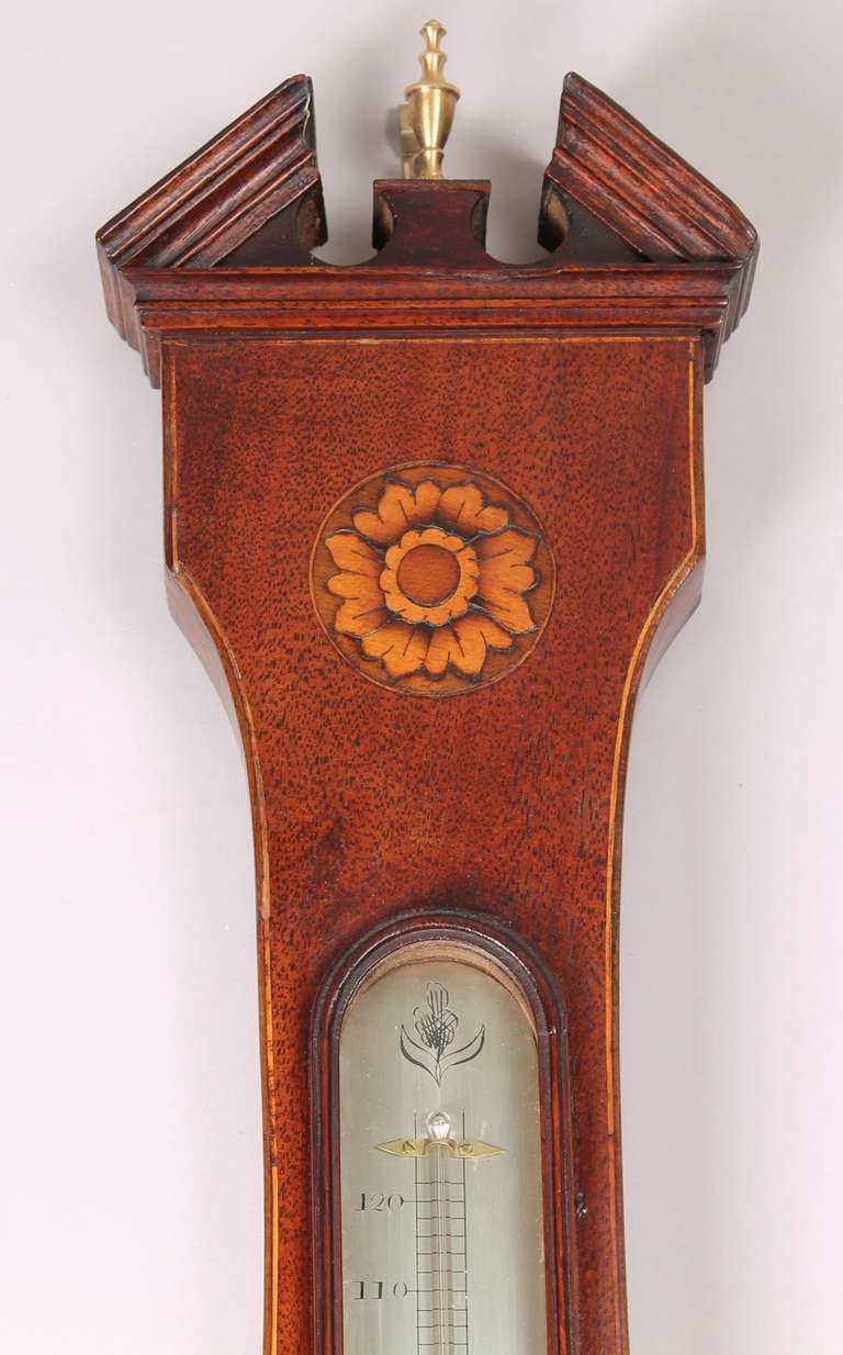 19th Century Early 19th century mahogany wheel barometer by Cetti & Co., London