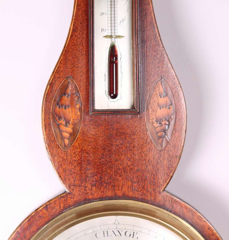 Mahogany Early 19th century mahogany wheel barometer by Cetti & Co., London