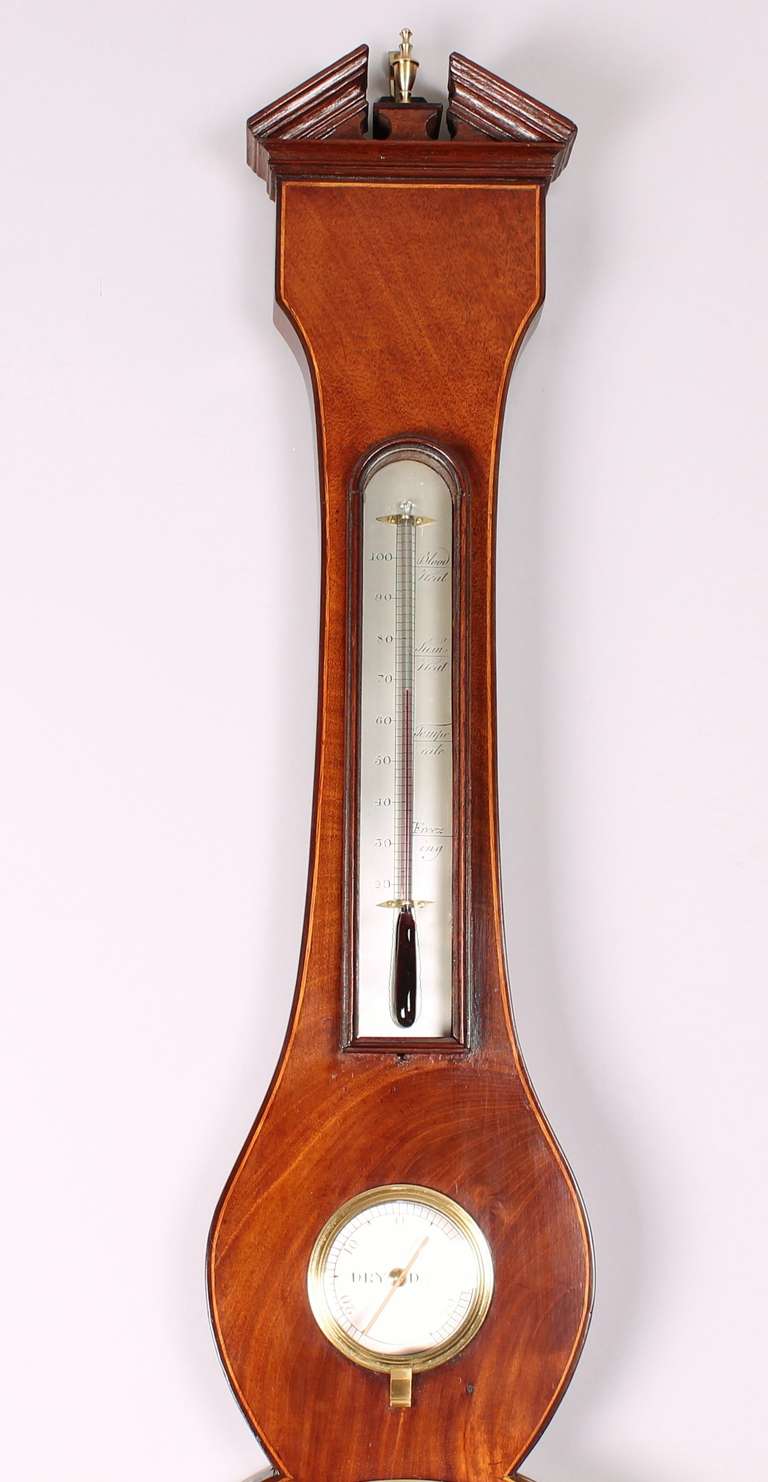Mahogany 19th Century mahogany wheel barometer by J Verga