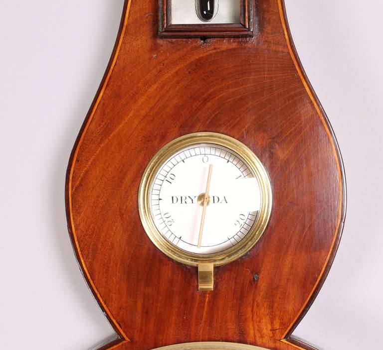 19th Century mahogany wheel barometer by J Verga 1