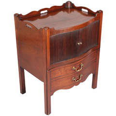 Rare George III period mahogany serpentine-fronted night-table