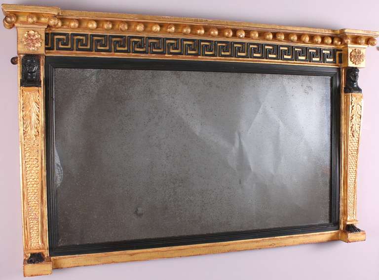 Fine Regency Period Gilt and Ebonised Over-Mantel Mirror