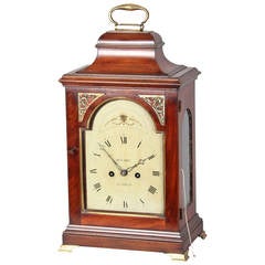 George III Period Mahogany Bell-Top Bracket Clock by McCabe of London