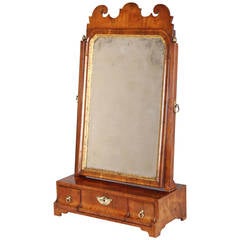 Antique George II Period Walnut Toilet Mirror