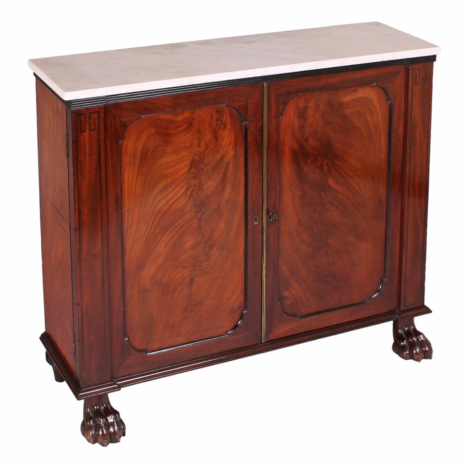 George IV period mahogany side-cabinet of fine quality and shallow proportions