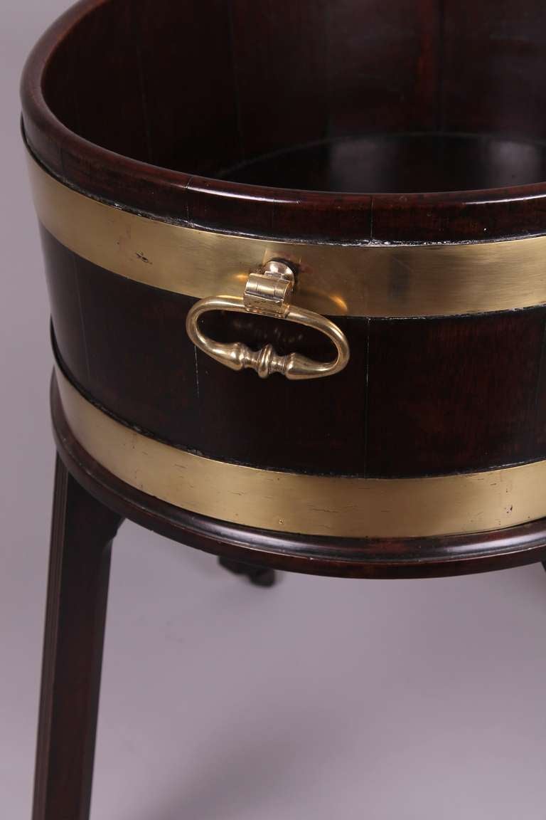 Mahogany Brass-Bound Wine Cooler In Excellent Condition In Cambridge, GB