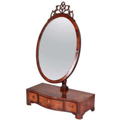 Fine Quality George III Period Mahogany Toilet Mirror of Unusual Form