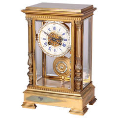 Late 19th Century French, Gilt Brass Mantel Clock