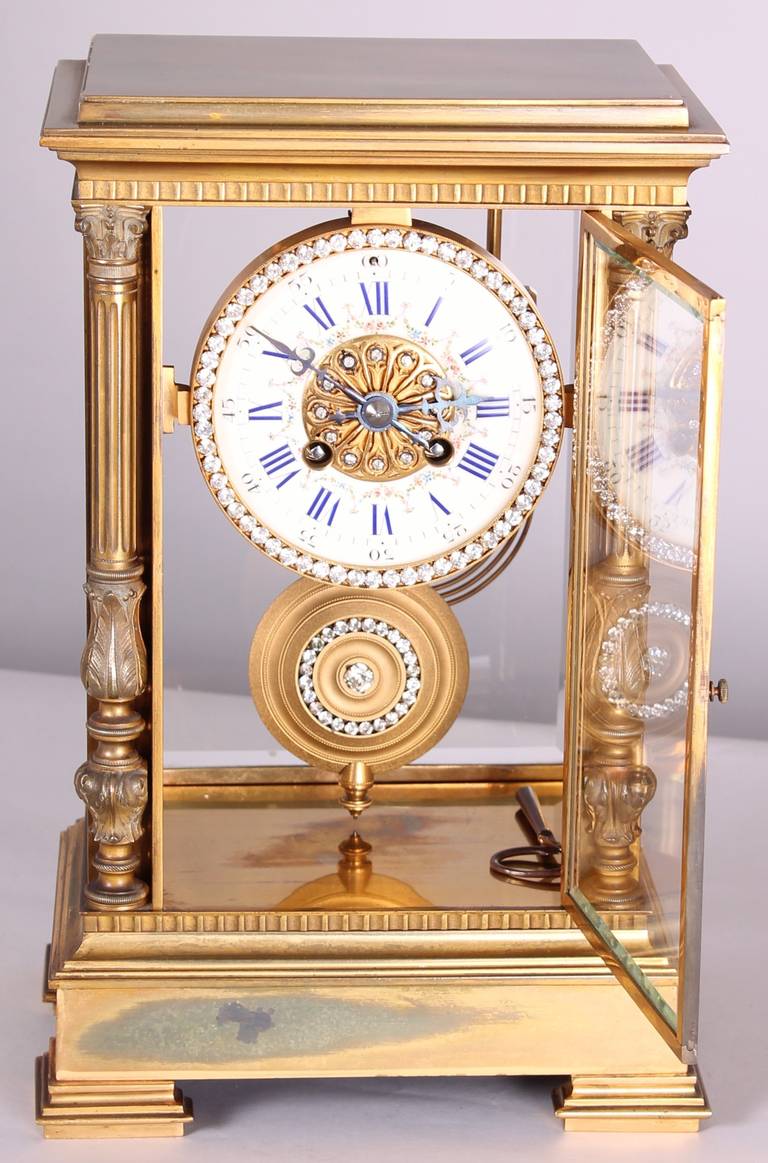 Late 19th Century French, Gilt Brass Mantel Clock In Good Condition In Cambridge, GB