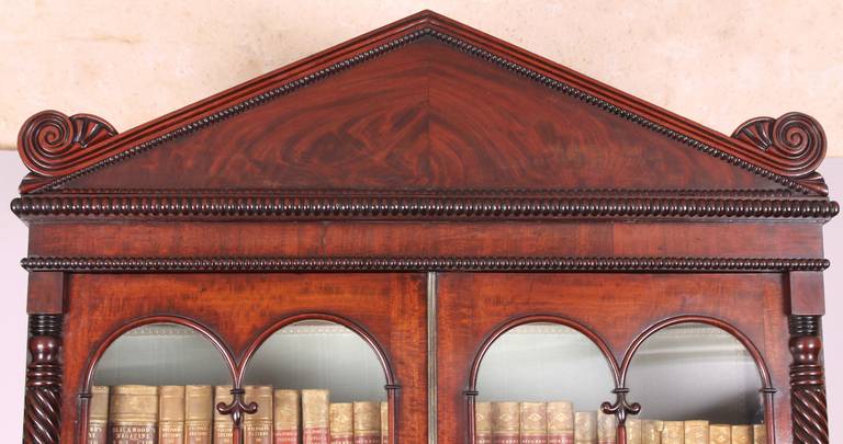 English Fine George IV Period Mahogany Bookcase and Cabinet of High Quality