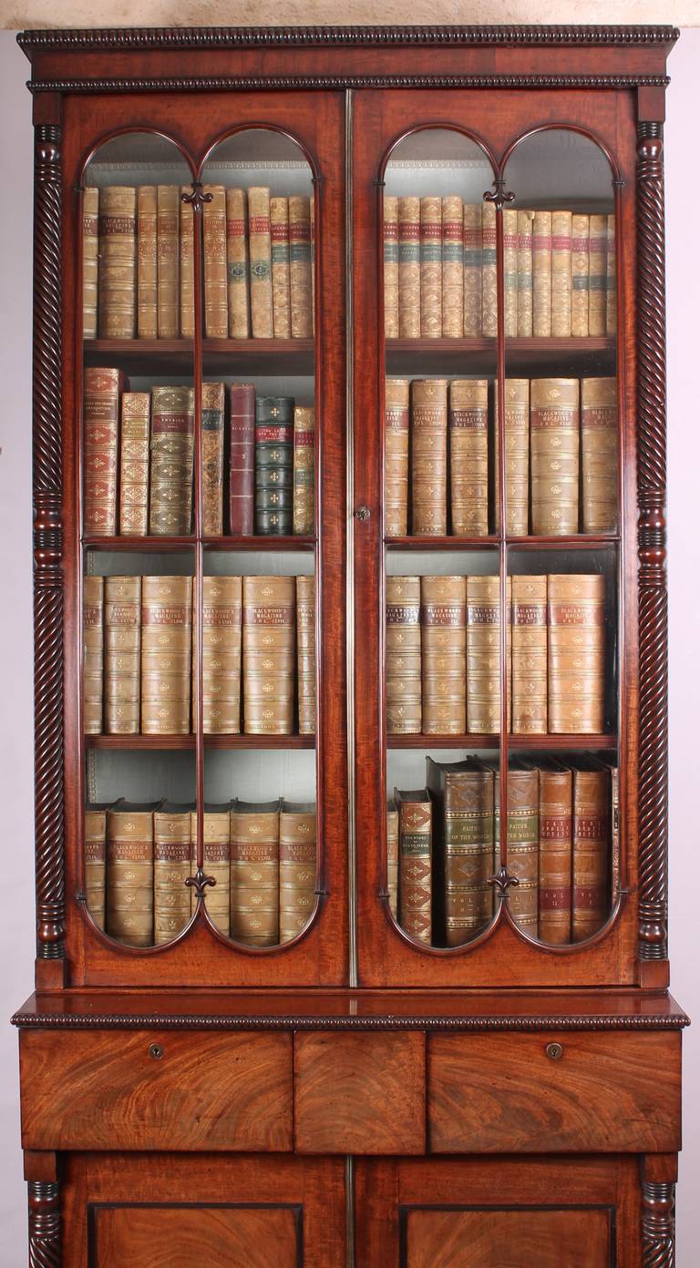 19th Century Fine George IV Period Mahogany Bookcase and Cabinet of High Quality