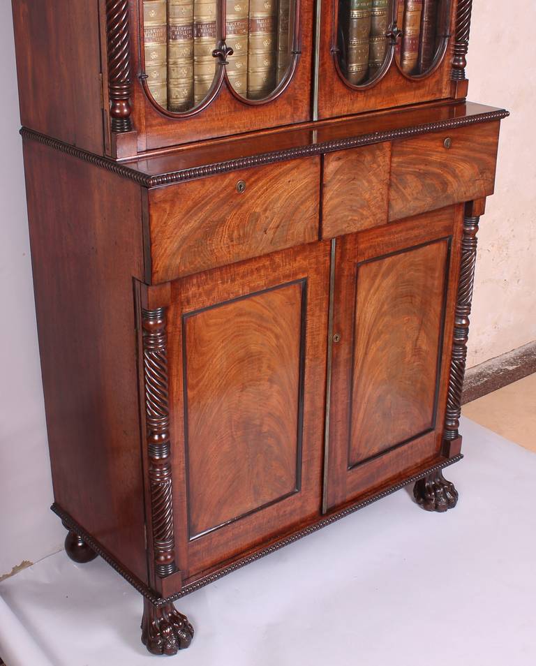 Fine George IV Period Mahogany Bookcase and Cabinet of High Quality 1