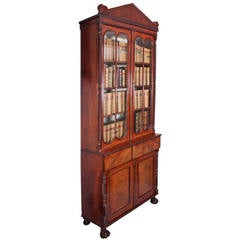 Fine George IV Period Mahogany Bookcase and Cabinet of High Quality