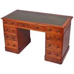 Antique 19th century walnut kneehole desk