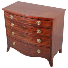 George III Period Mahogany Bowfront Chest of Drawers