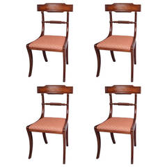 Set of four fine quality Regency period mahogany dining chairs