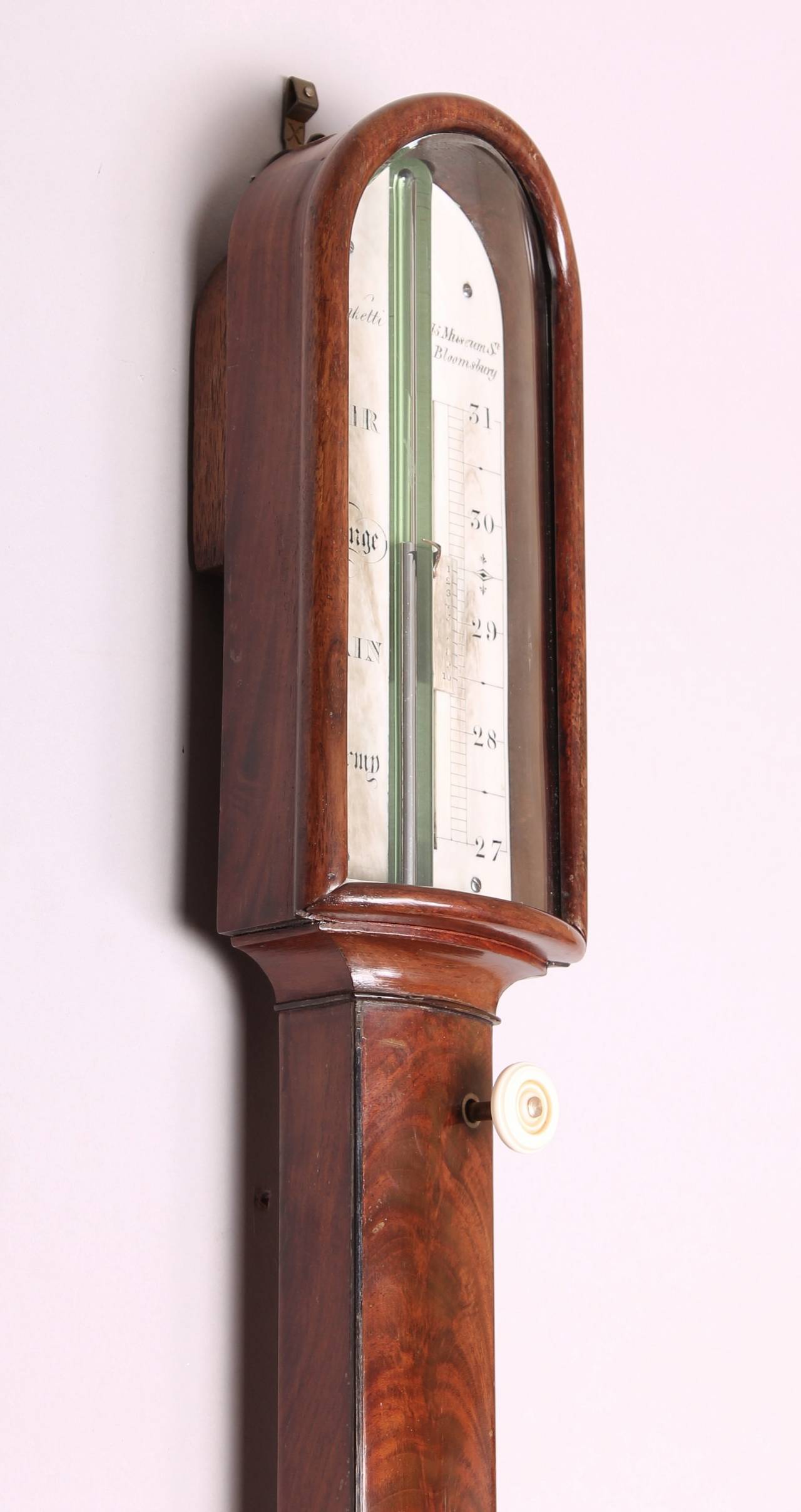 British Fine early 19th century stick barometer by J Ronketti