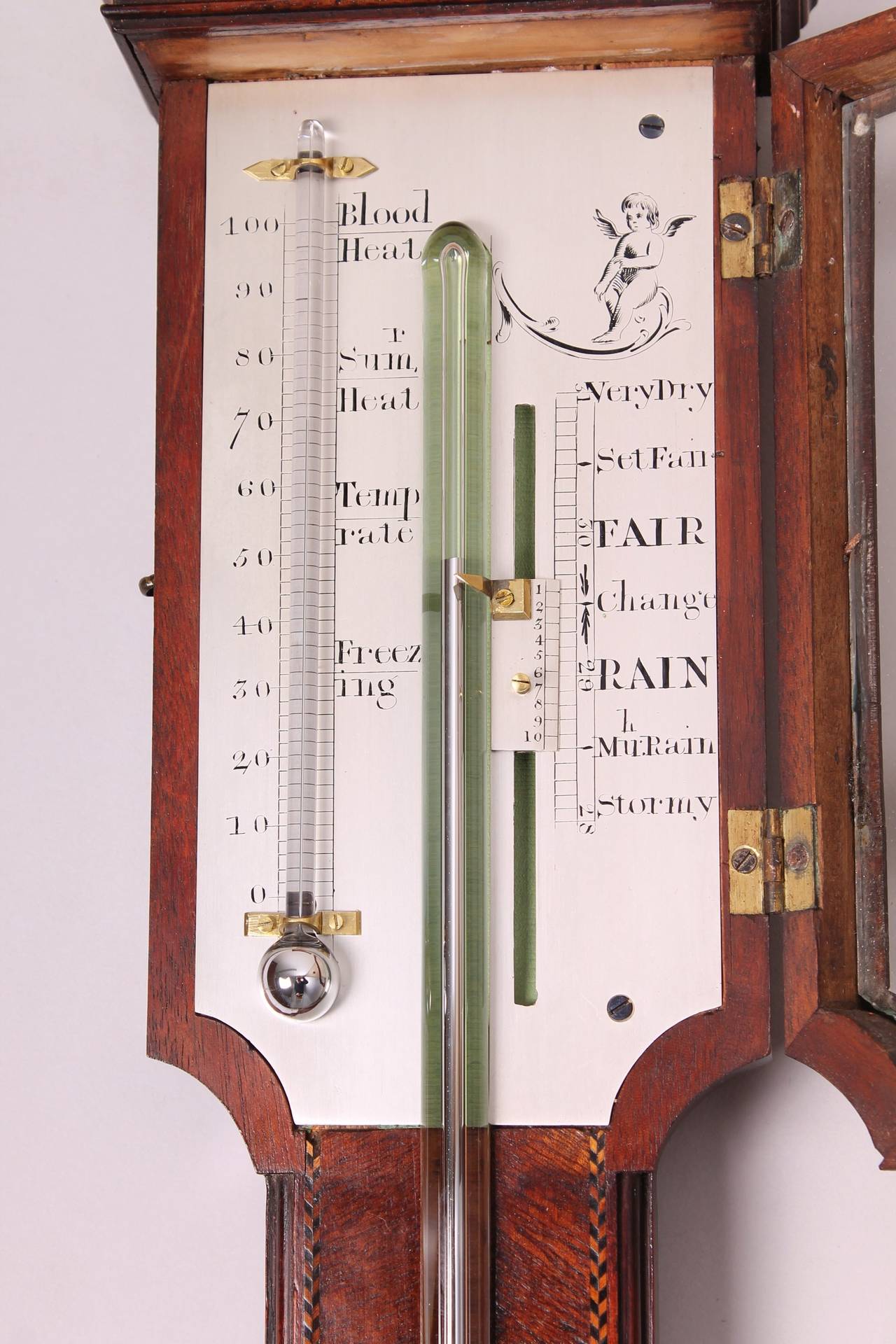 George III period mahogany stick barometer 1