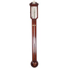 Antique George III period mahogany stick barometer