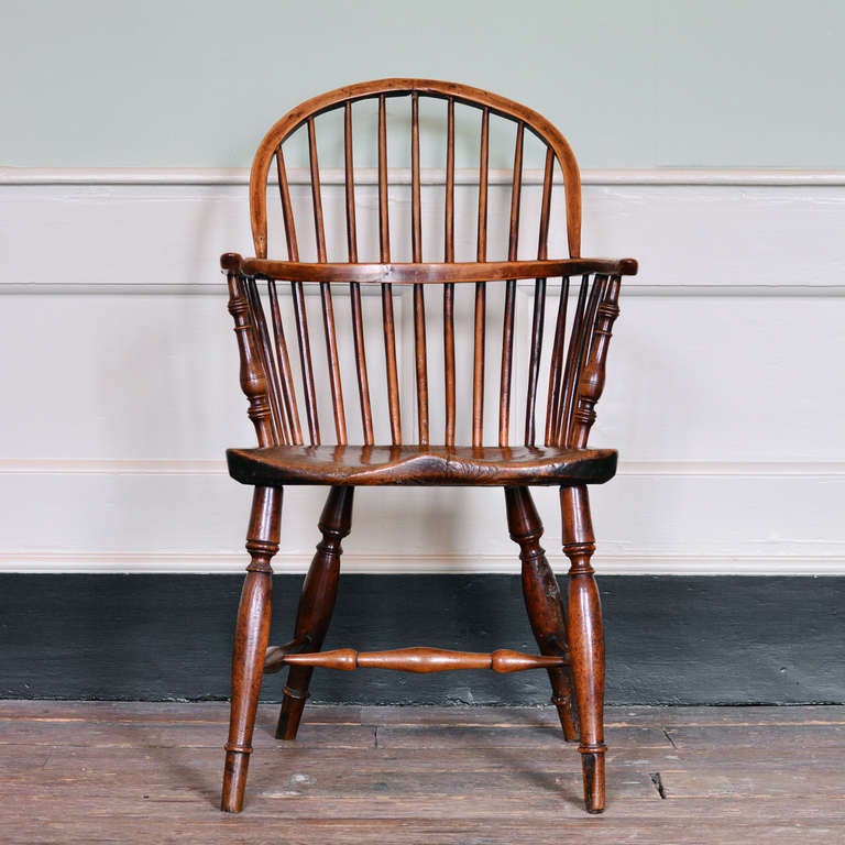 A nineteenth century double-hoop stick-back Windsor chair, Lincolnshire, c. 1835-1850. Yew and Elm.

Available to view at Brunswick House, London.