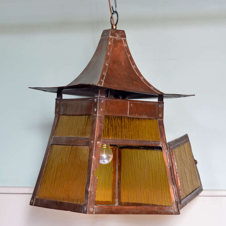 Copper Arts and Crafts Lantern In Excellent Condition In London, GB