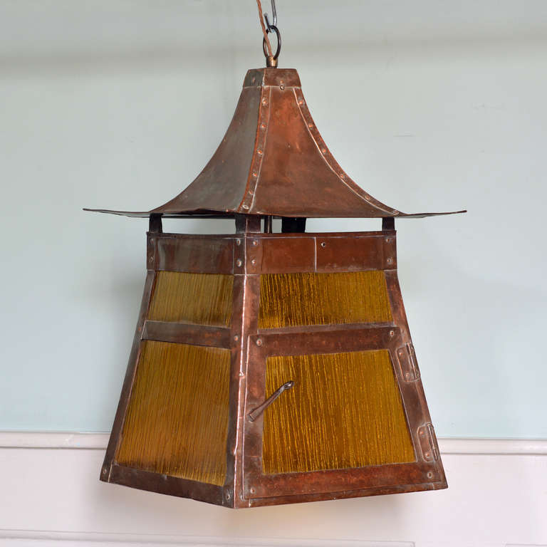 British Copper Arts and Crafts Lantern