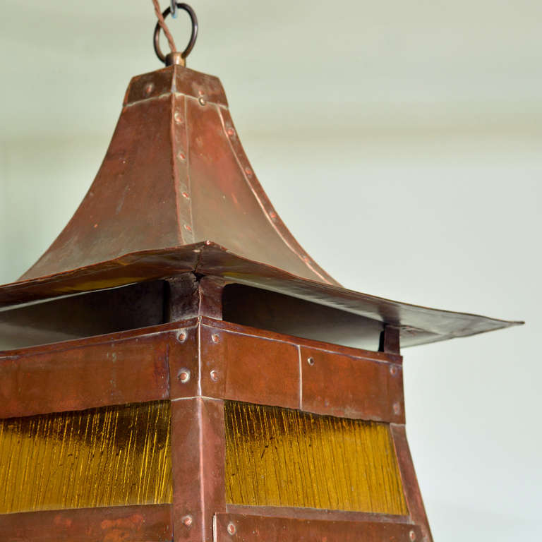 19th Century Copper Arts and Crafts Lantern