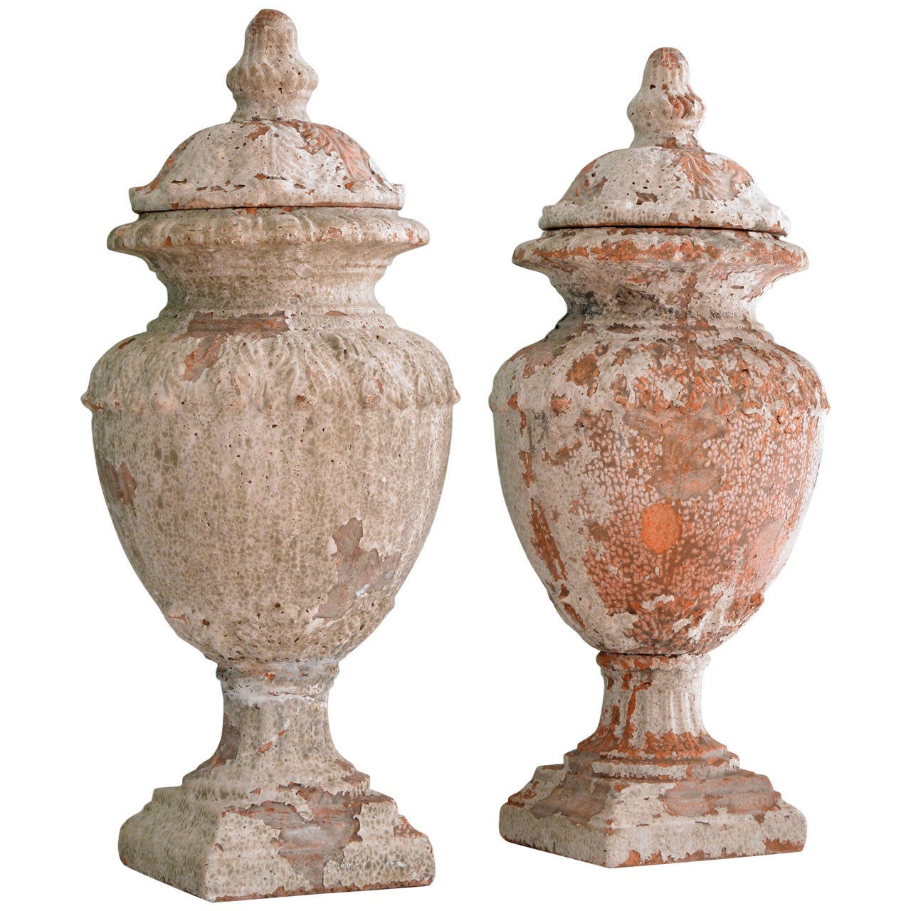Terracotta Lided Urns at 1stDibs