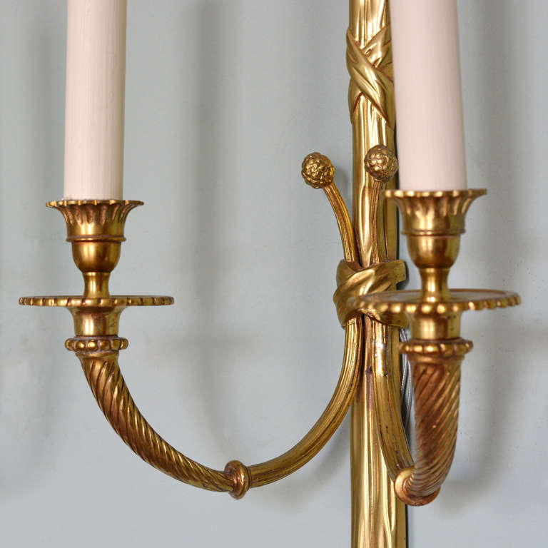 Pair of Louis XVI Style Wall Sconces In Excellent Condition In London, GB