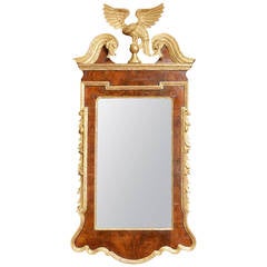 Antique George II Walnut and Parcel Gilt  Mirror