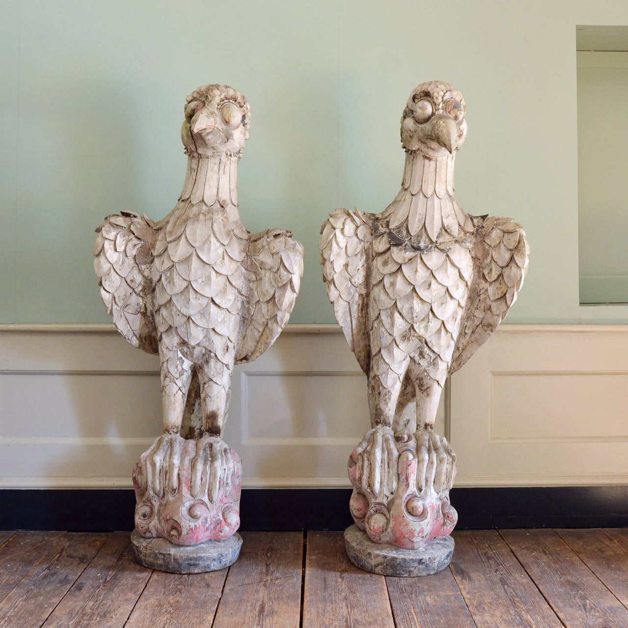 Huge Carved Birds In Distressed Condition In London, GB