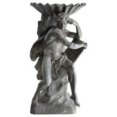 'L'Penseur' French Bronze Sculpture