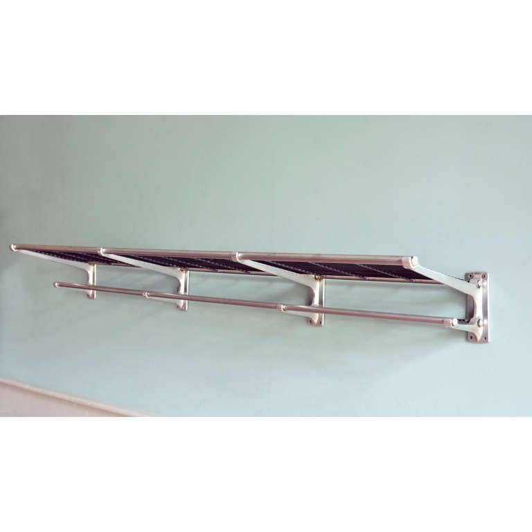 A large steel and aluminium luggage rack, ex. British Rail.

Available to view at Brunswick House, London.