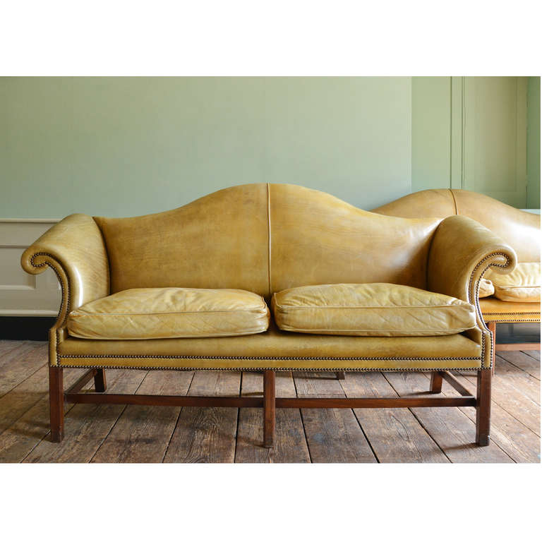 George III Pair of Hump Back Sofas